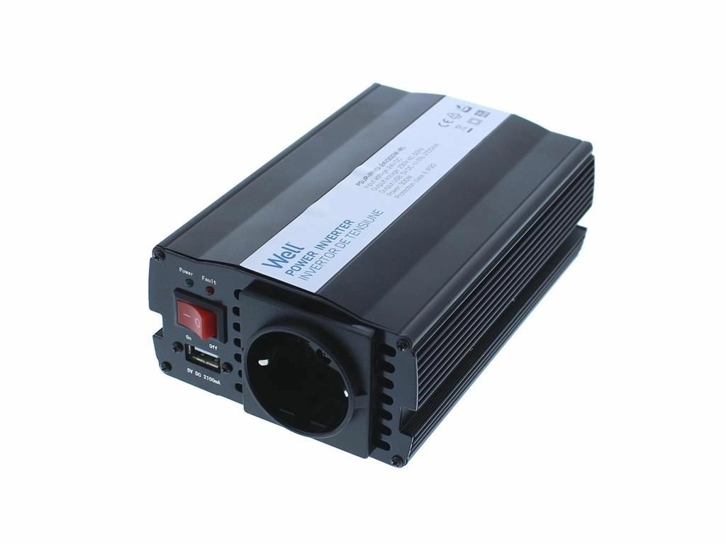 Invertor de tensiune 24V -> 220V, USB, 300W, Well - imagine 4